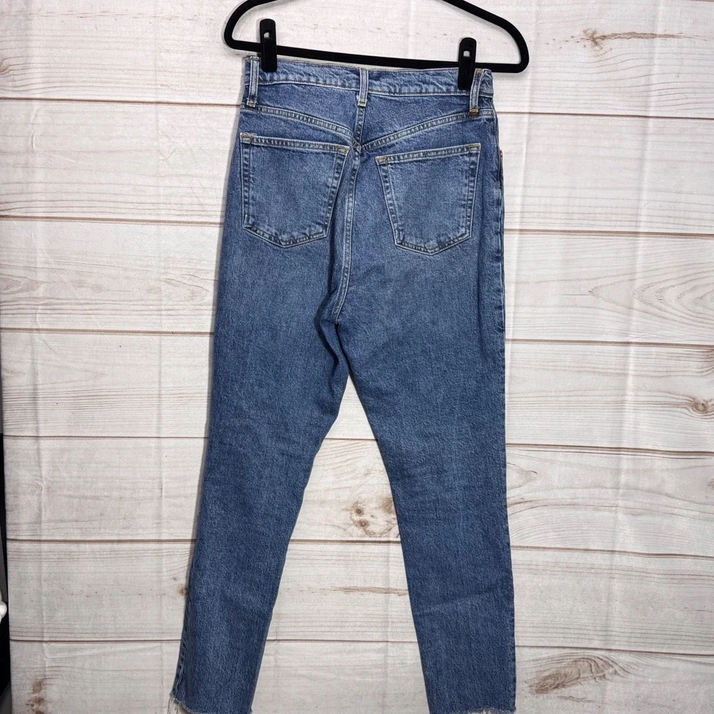 We The Free Free People High Rise Skinny Jeans Med Wash Button Fly Distressed 30